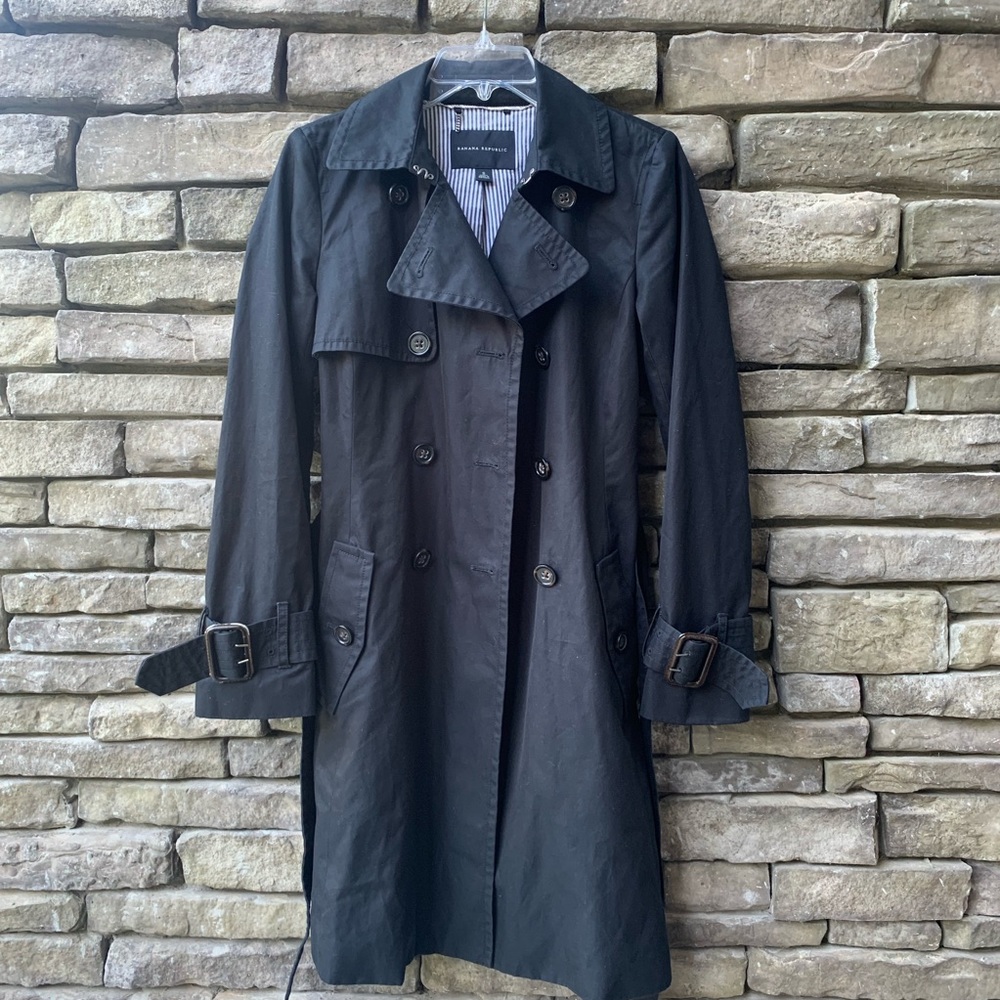 Vintage Banana Republic 3/4 Navy Trench size SM